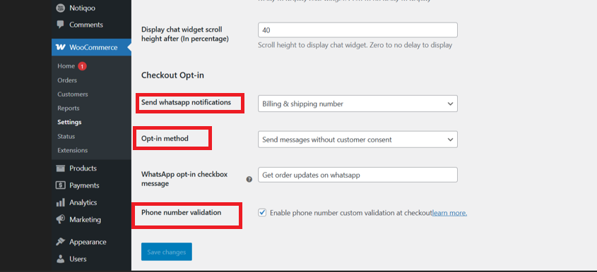 Notiqoo-checkout-options