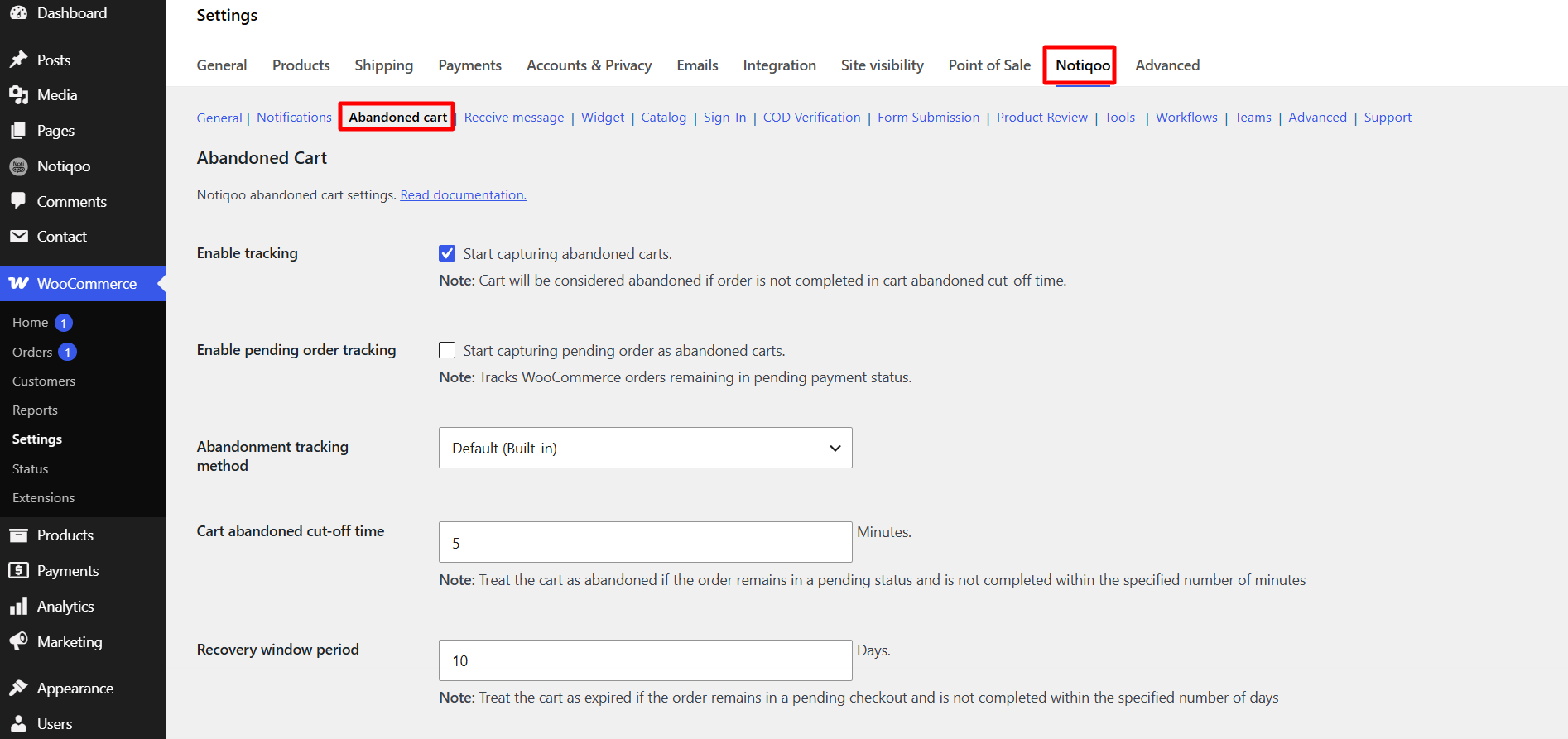 WooCommerce-settings-abandoned-cart