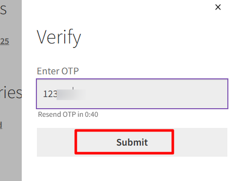 otp verification for cash on delivery