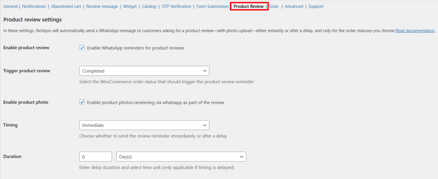 product reviews via WhatsApp