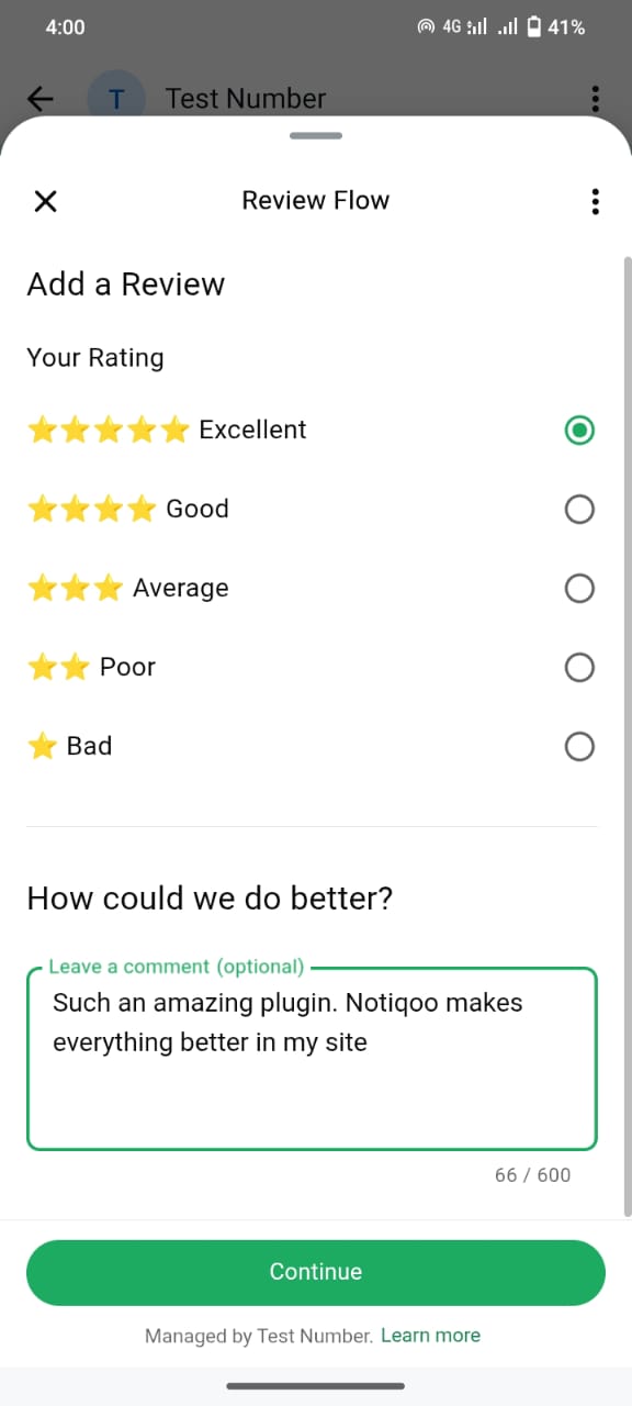 Review messages by using Whatsapp